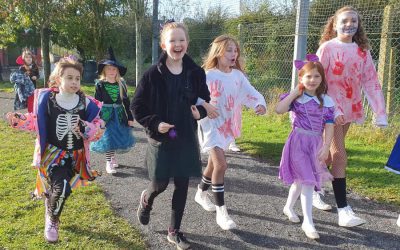 Spooky Walk with all the school