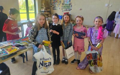 First Class enjoying Book Fair and Dress Up day