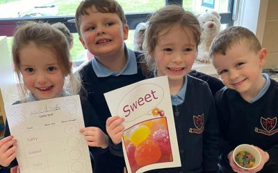 Junior Infants trying sweet, salty and sour food