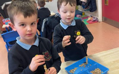 Making Bird Feeders in Junior Infants