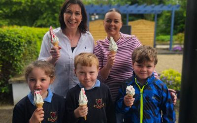 Smiles all round in Senior Infants when the Ice Cream Truck paid a visit