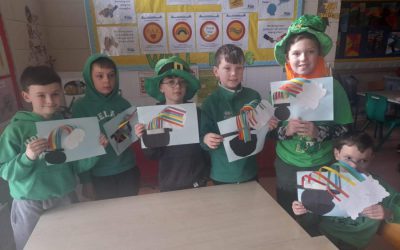 St Patricks Day Art in 3rd Class