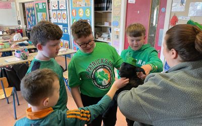 A welcome visitor to 4th Class