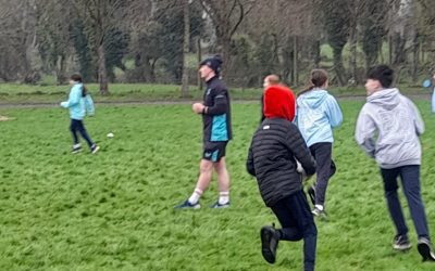 Rugby coaching with 6th Class